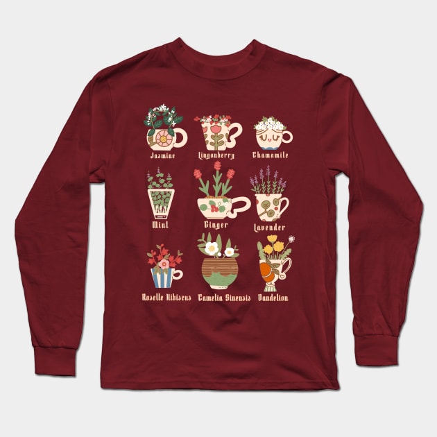 Tea Botanicals Long Sleeve T-Shirt by Fluffymafi